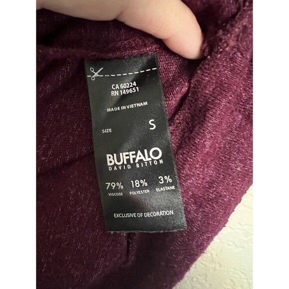 Buffalo David Bitton Sweater Womens Small Dark Red Pullover Sweatshirt - Picture 4 of 6